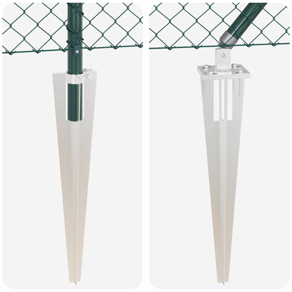 Chain Link Fence with Posts Green 0.6 x 10 m Steel