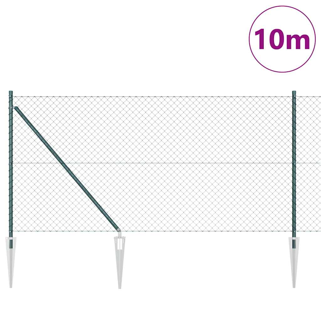Grandinės ryšio tvora su stulpais Žalia 1 x 10 m Plienas