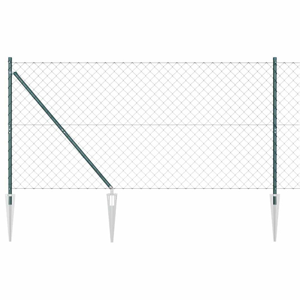 Grandinės ryšio tvora su stulpais Žalia 1.4 x 10 m Plienas