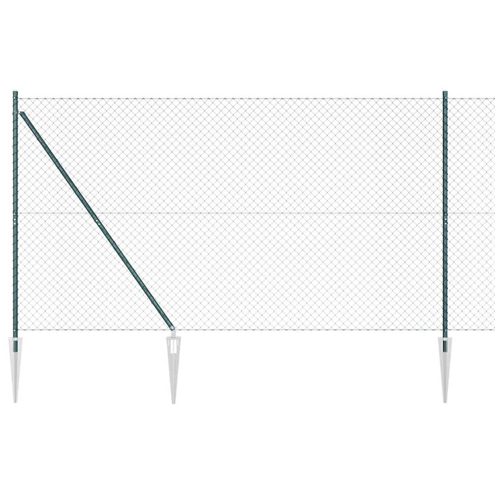 Grandinės ryšio tvora su stulpais Žalia 1.6 x 10 m Plienas