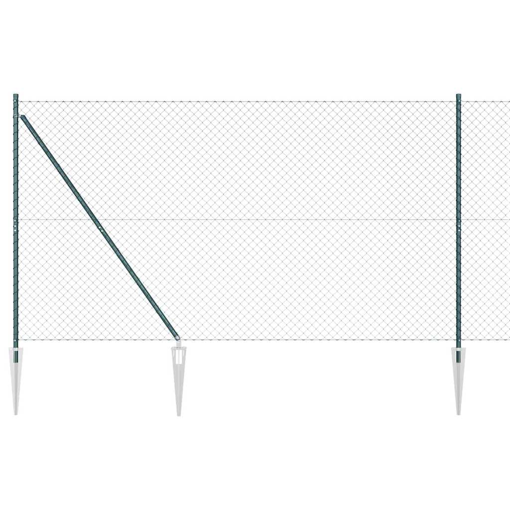 Grandinės ryšio tvora su stulpais Žalia 1.6 x 10 m Plienas