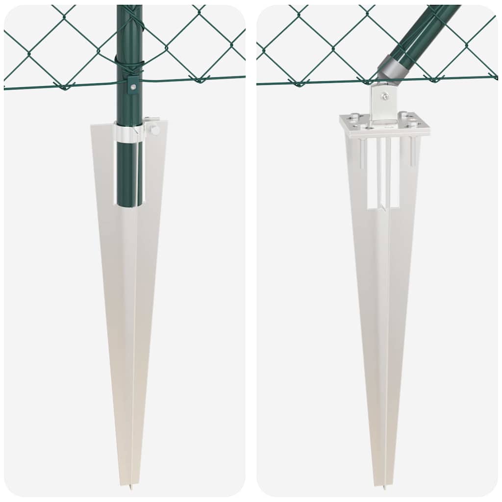 Chain Link Fence with Posts Green 0.4 x 10 m Steel