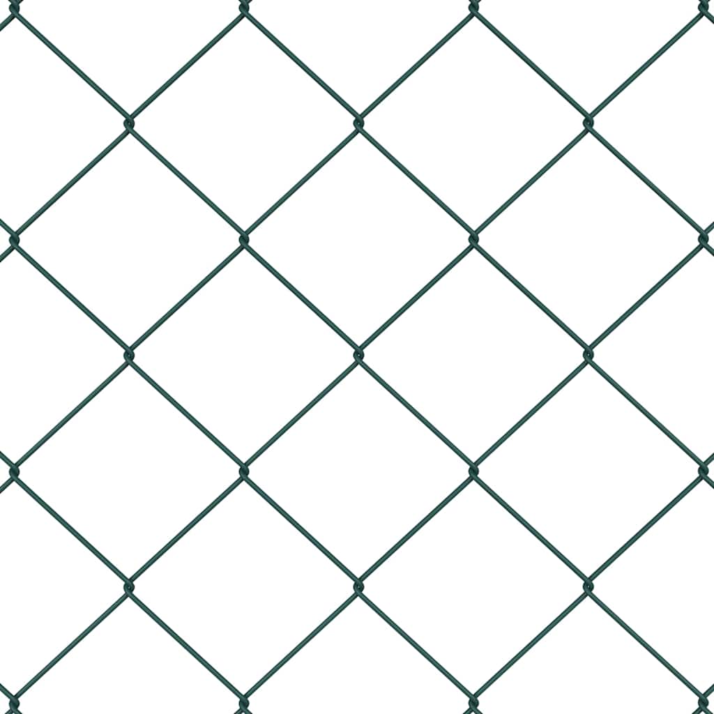 Chain Link Fence with Posts Green 0.4 x 10 m Steel