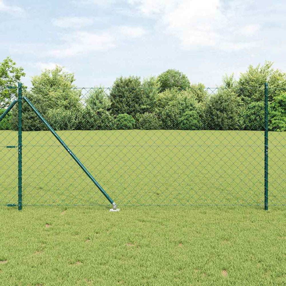 Grandinės ryšio tvora su stulpais Žalia 1.2 x 10 m Plienas