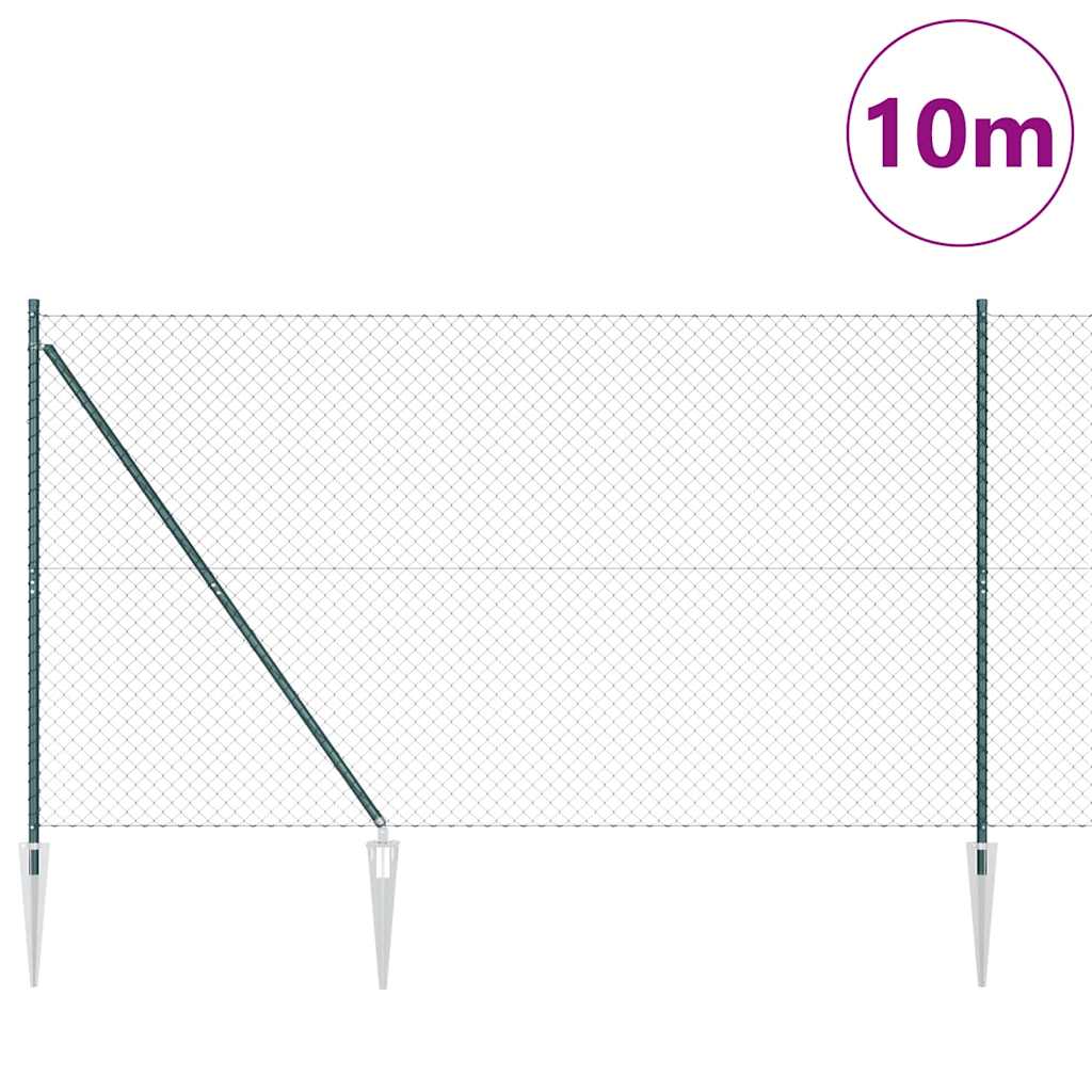 Grandinės ryšio tvora su stulpais Žalia 1.5 x 10 m Plienas
