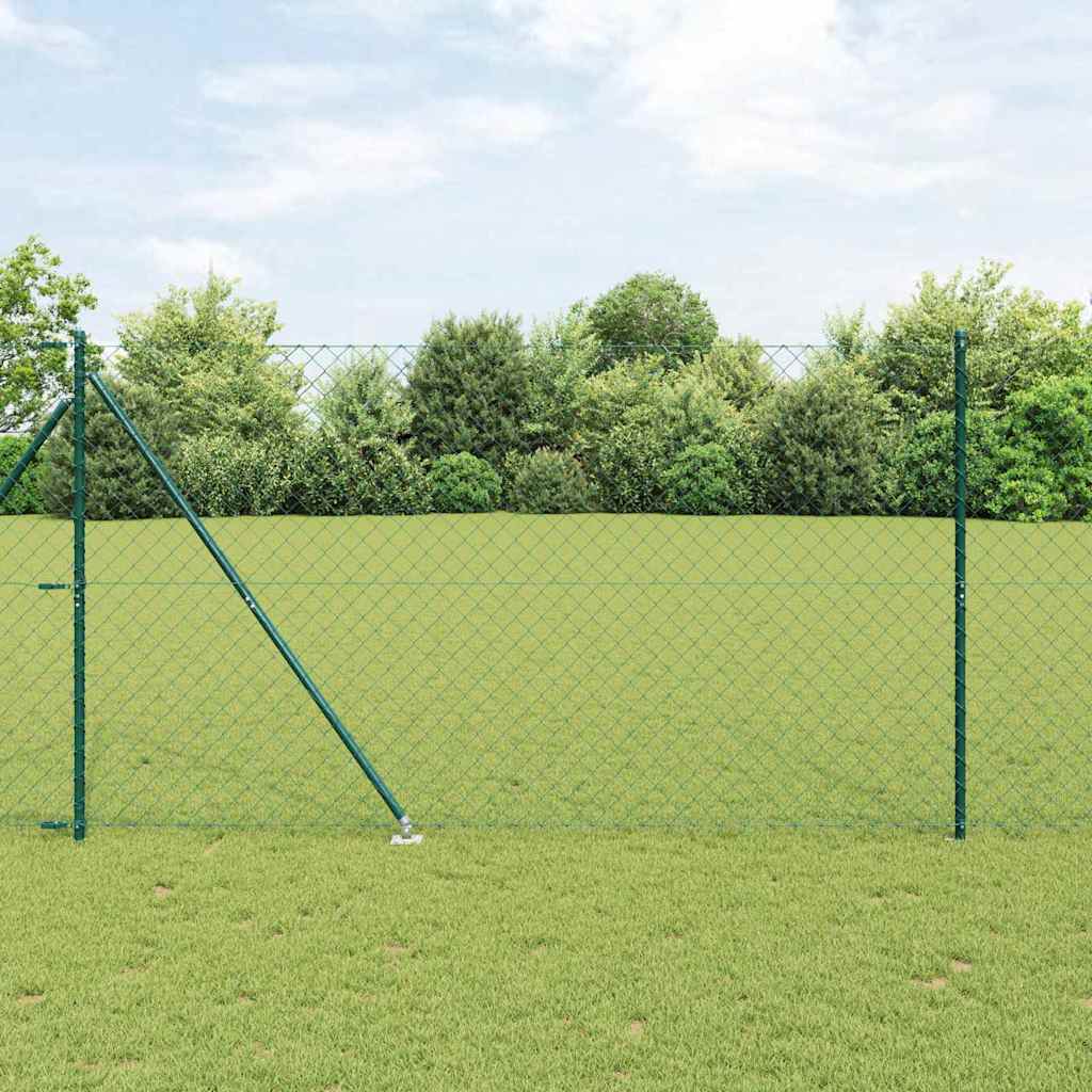 Grandinės ryšio tvora su stulpais Žalia 1.6 x 10 m Plienas