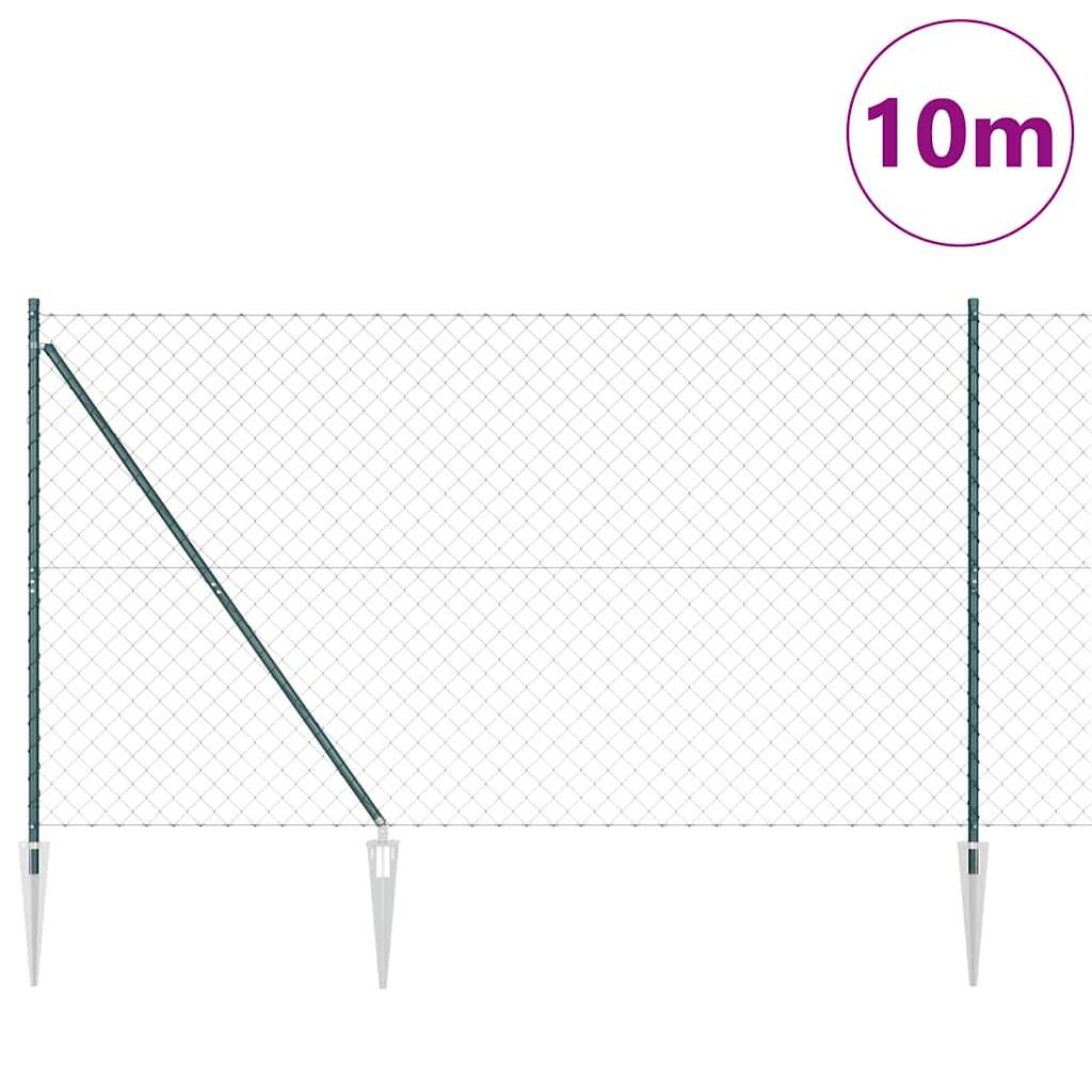 Grandinės ryšio tvora su stulpais Žalia 1.6 x 10 m Plienas