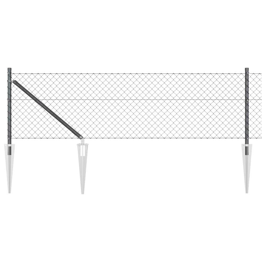 Grandinės ryšio tvora su stulpais Pilka 0.6 x 10 m Plienas