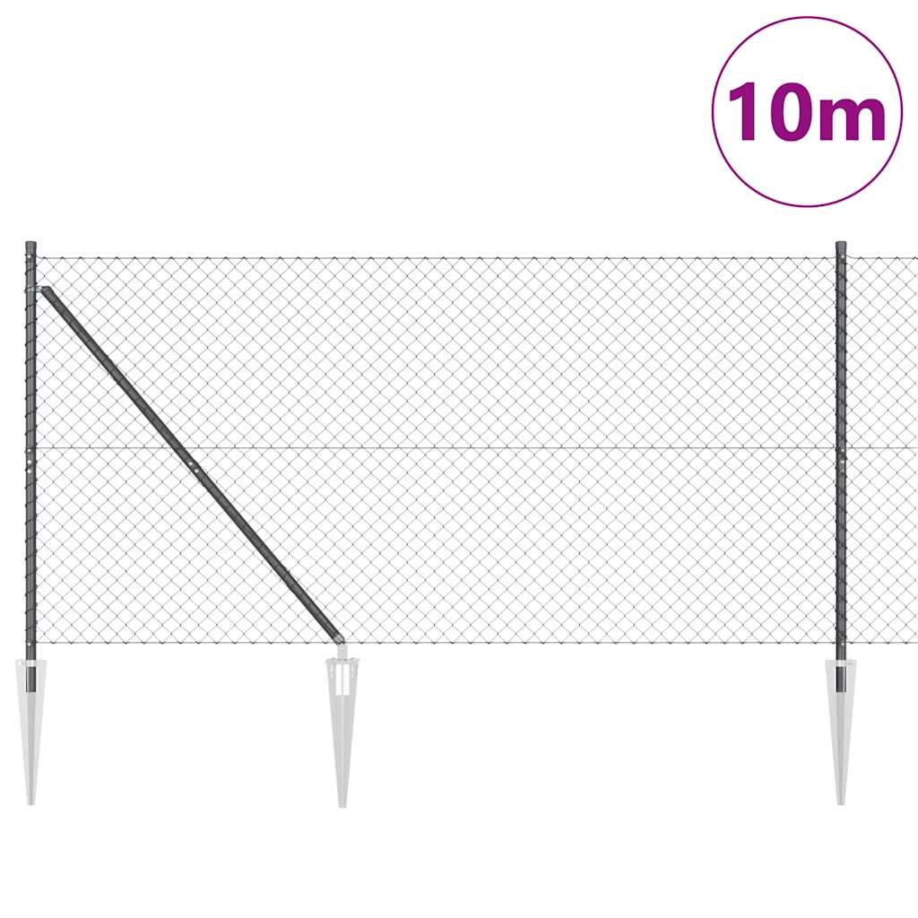 Grandinės ryšio tvora su stulpais Pilka 1.2 x 10 m Plienas