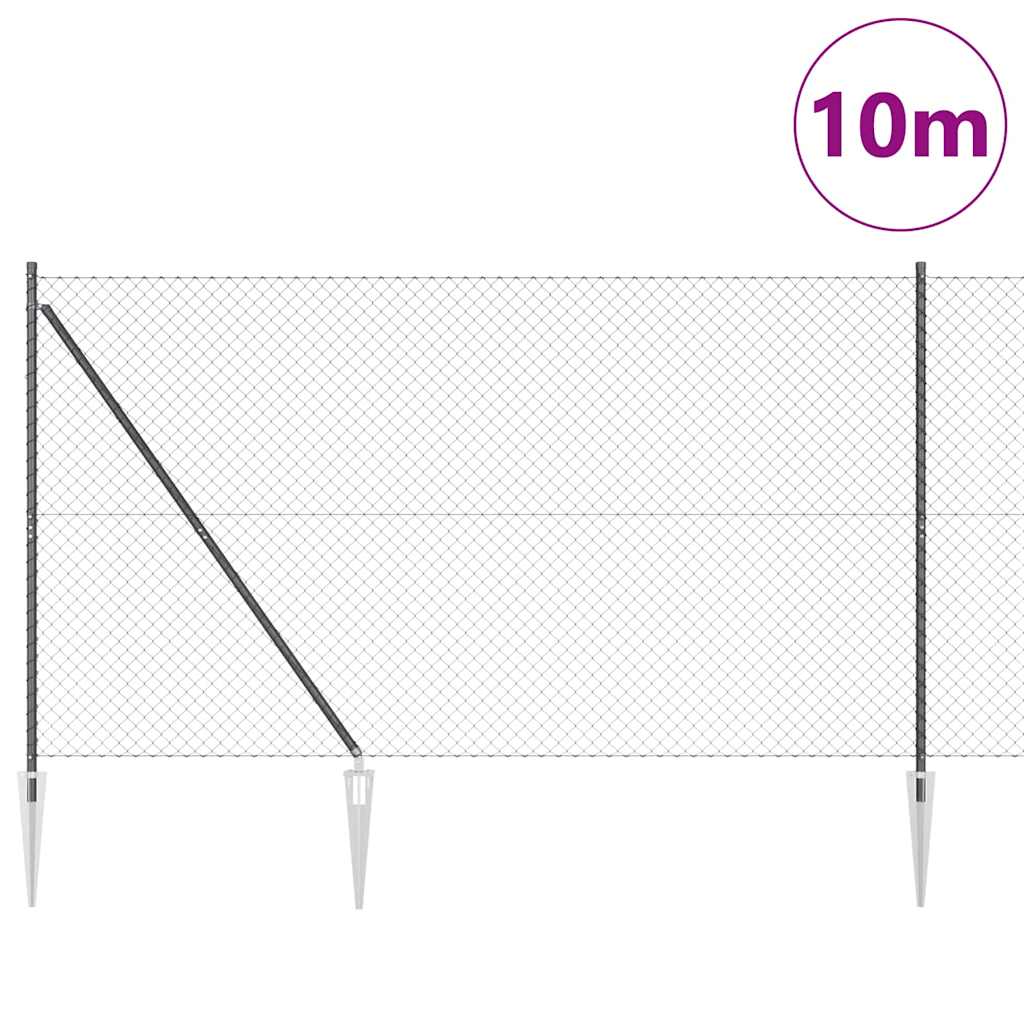 Grandinės ryšio tvora su stulpais Pilka 1.5 x 10 m Plienas