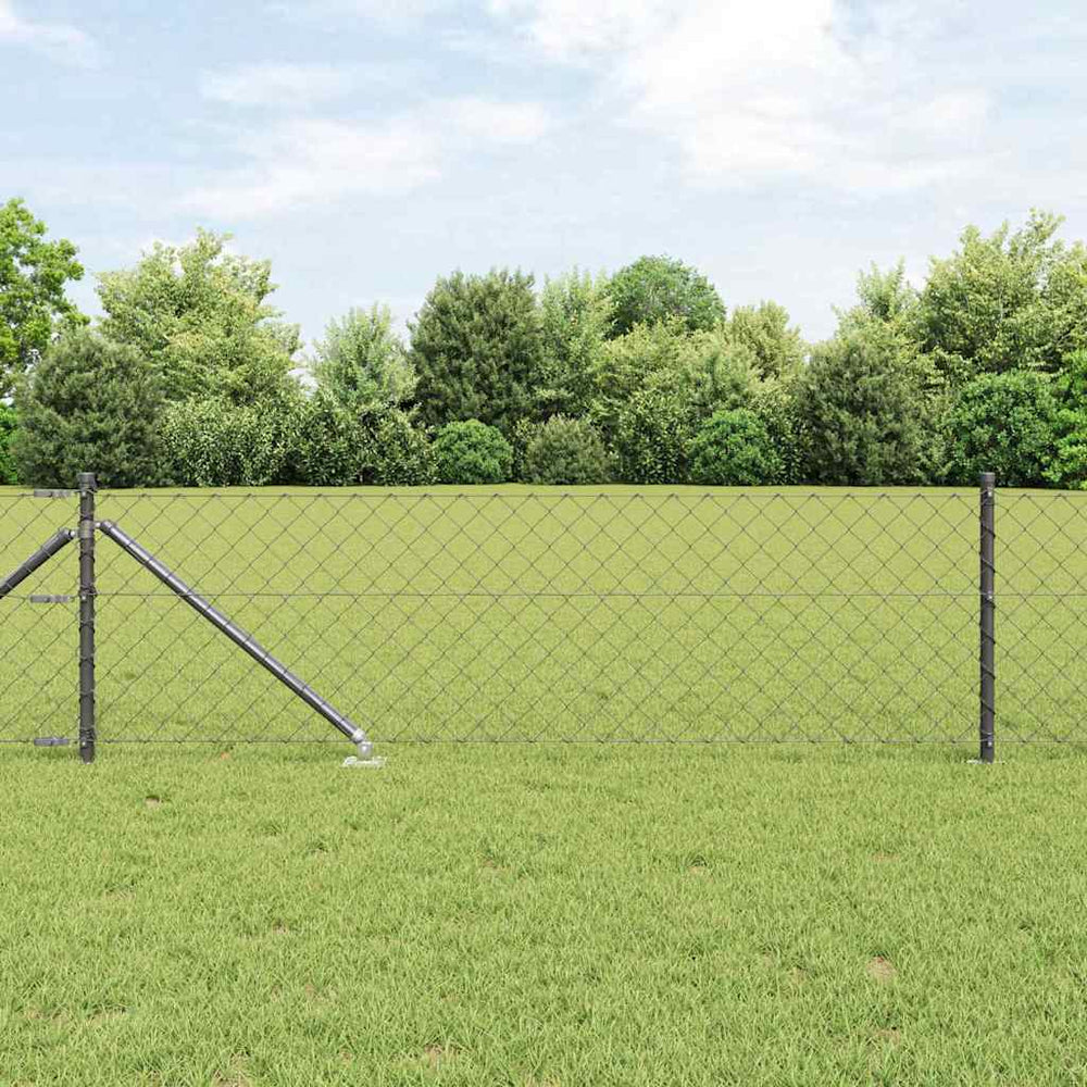 Grandinės ryšio tvora su stulpais Pilka 0.8 x 10 m Plienas