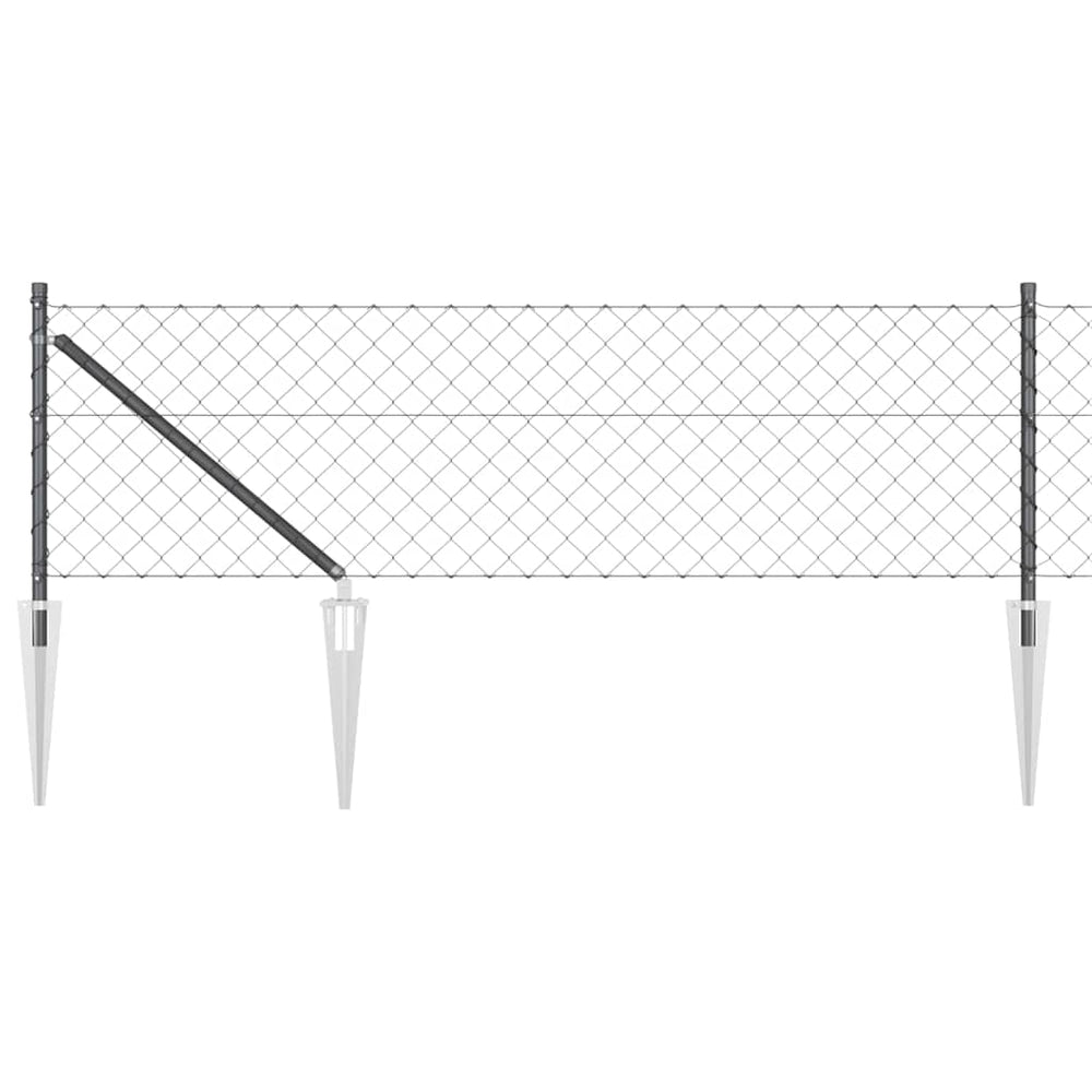 Grandinės ryšio tvora su stulpais Pilka 0.8 x 10 m Plienas
