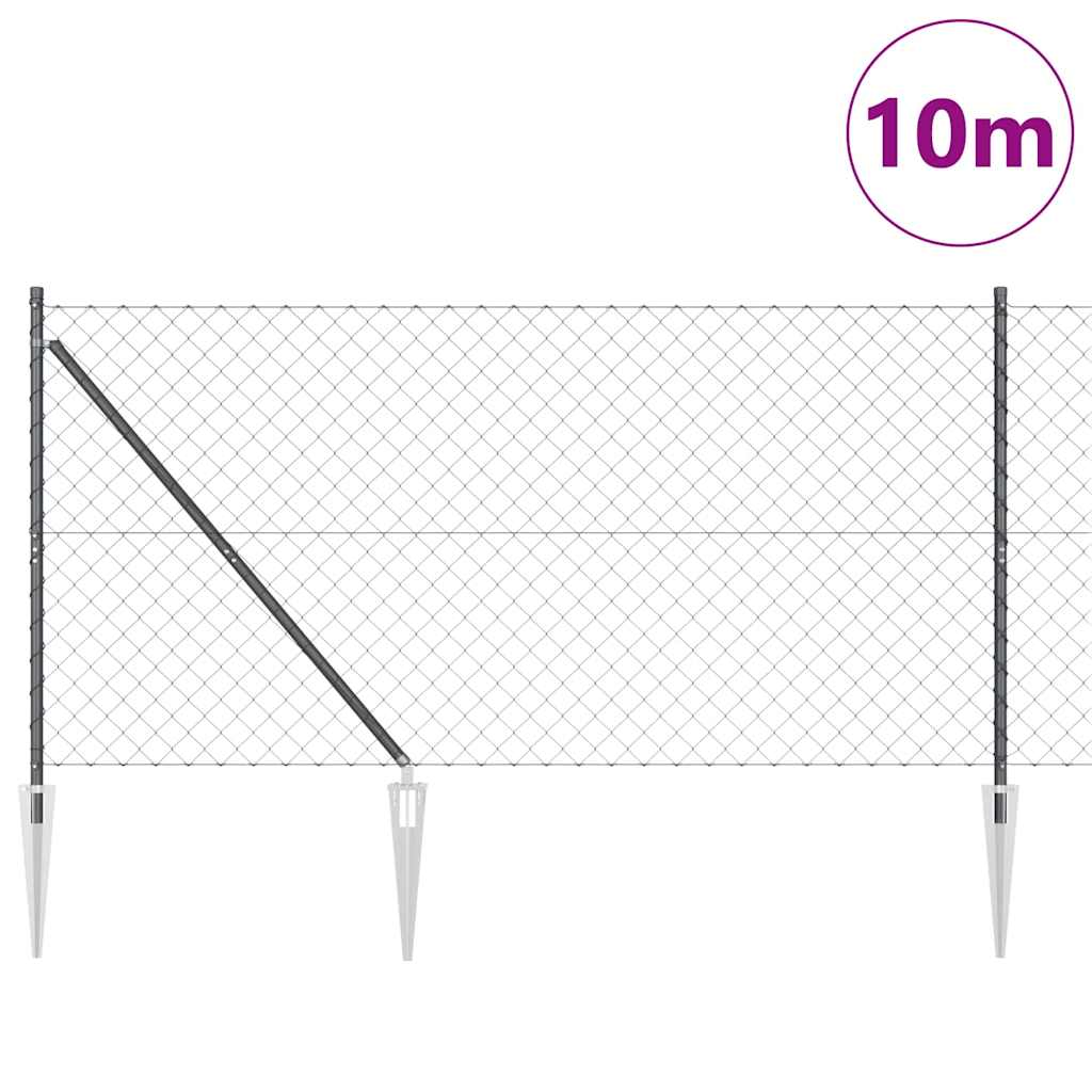 Grandinės ryšio tvora su stulpais Pilka 1.2 x 10 m Plienas