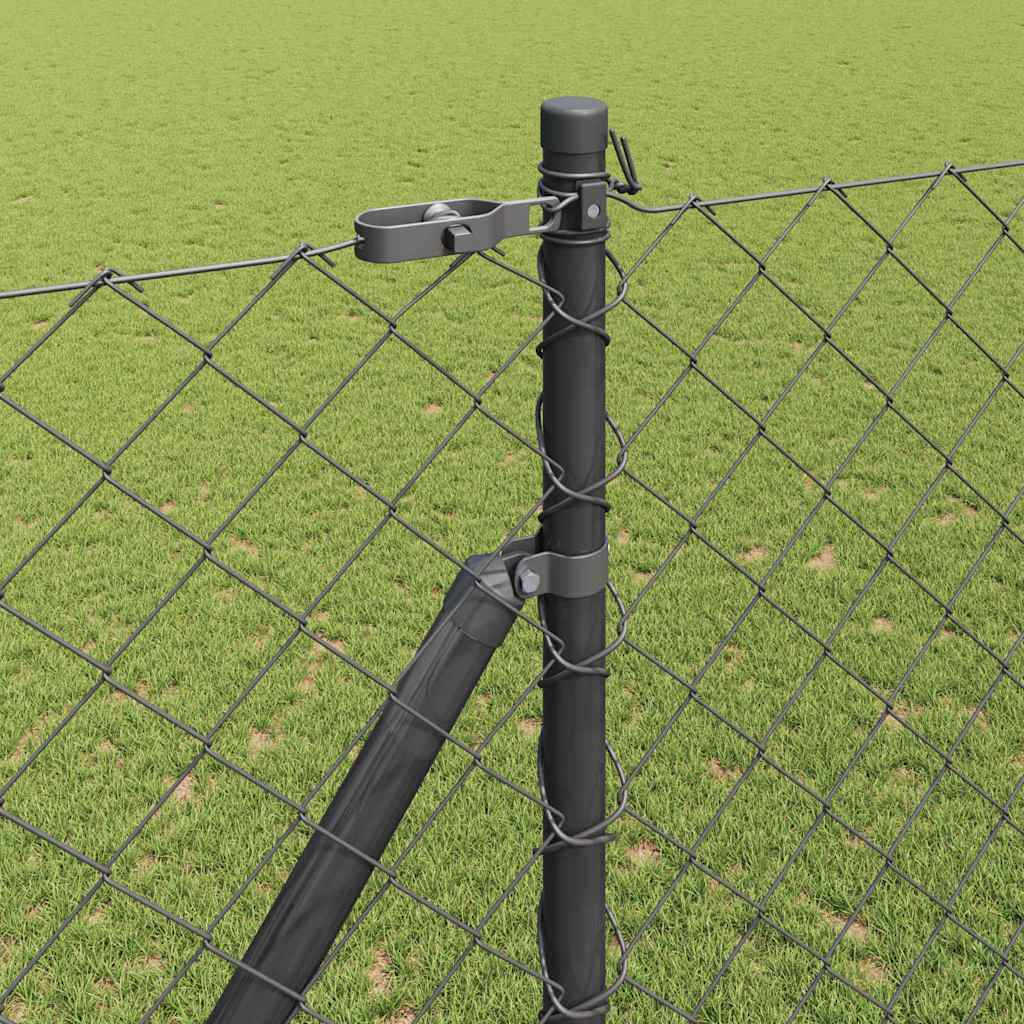 Ķēdes pinuma žogs ar stabiem, pelēks 1.6 x 10 m, tērauds