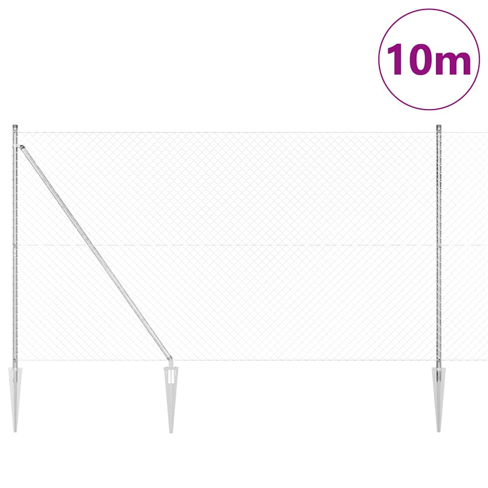 Grandinės ryšio tvora su stulpais Sidabro 1.6 x 10 m Plienas