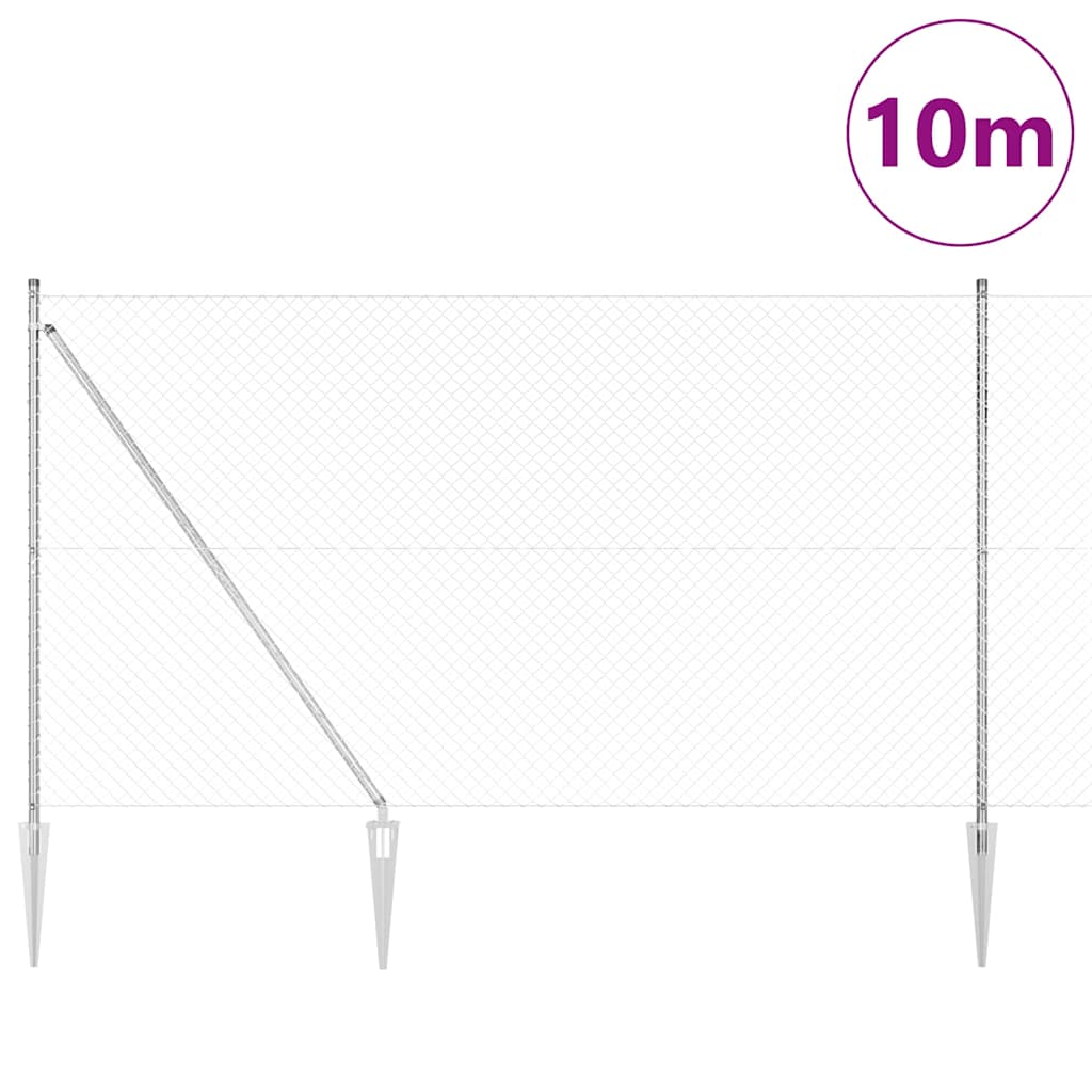 Grandinės ryšio tvora su stulpais Sidabro 1.6 x 10 m Plienas