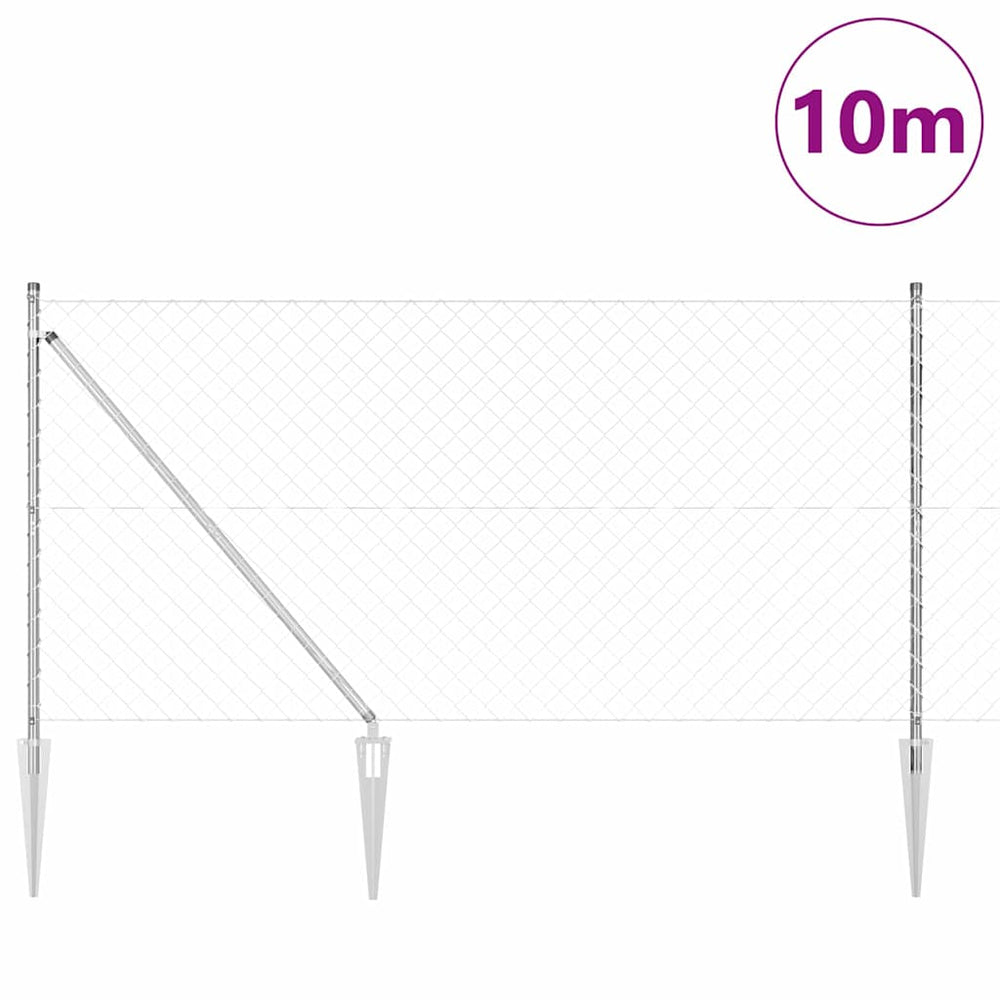Grandinės ryšio tvora su stulpais Sidabro 1.4 x 10 m Plienas