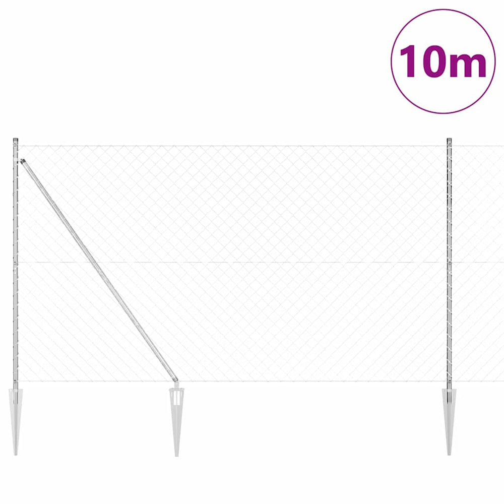 Grandinės ryšio tvora su stulpais Sidabro 1.5 x 10 m Plienas