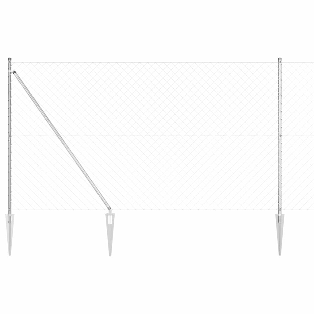 Grandinės ryšio tvora su stulpais Sidabro 1.6 x 10 m Plienas