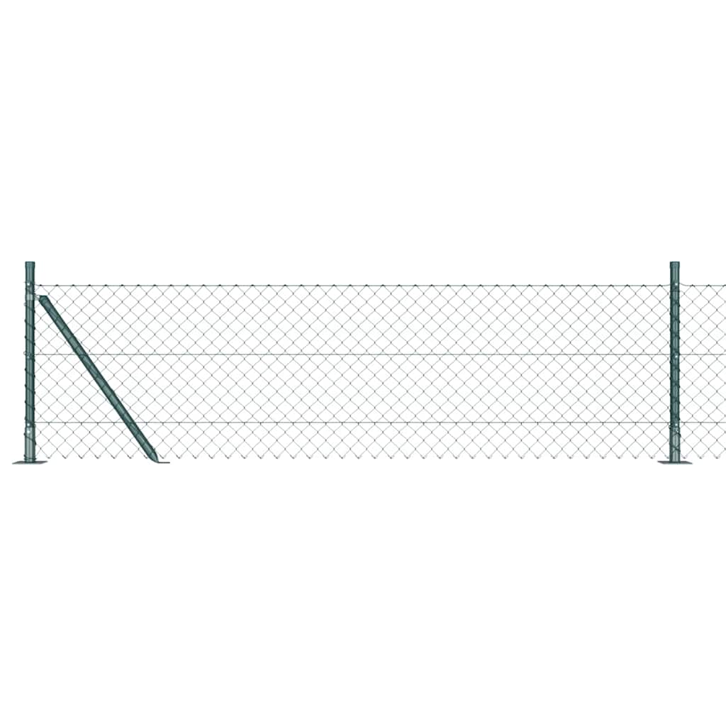 Ķēdes pinuma žogs ar stabiem Zaļš 0.4 x 10 m Tērauds