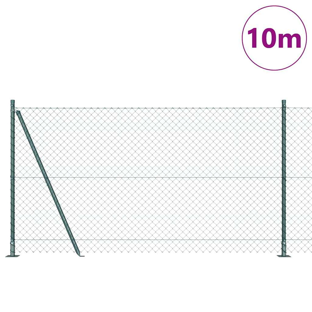 Grandinės ryšio tvora su stulpais Žalia 1.2 x 10 m Plienas