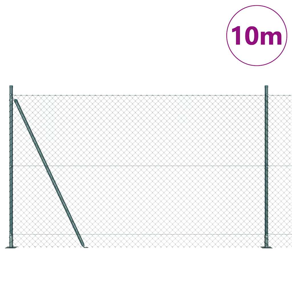 Grandinės ryšio tvora su stulpais Žalia 1.4 x 10 m Plienas