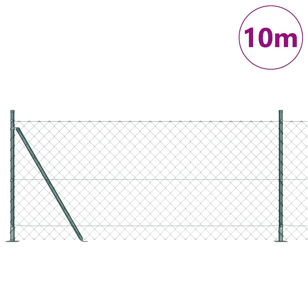Grandinės ryšio tvora su stulpais Žalia 0.8 x 10 m Plienas