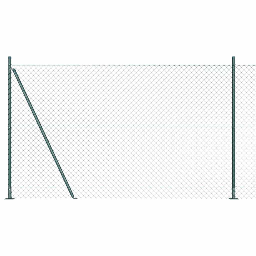 Grandinės ryšio tvora su stulpais Žalia 1.4 x 10 m Plienas