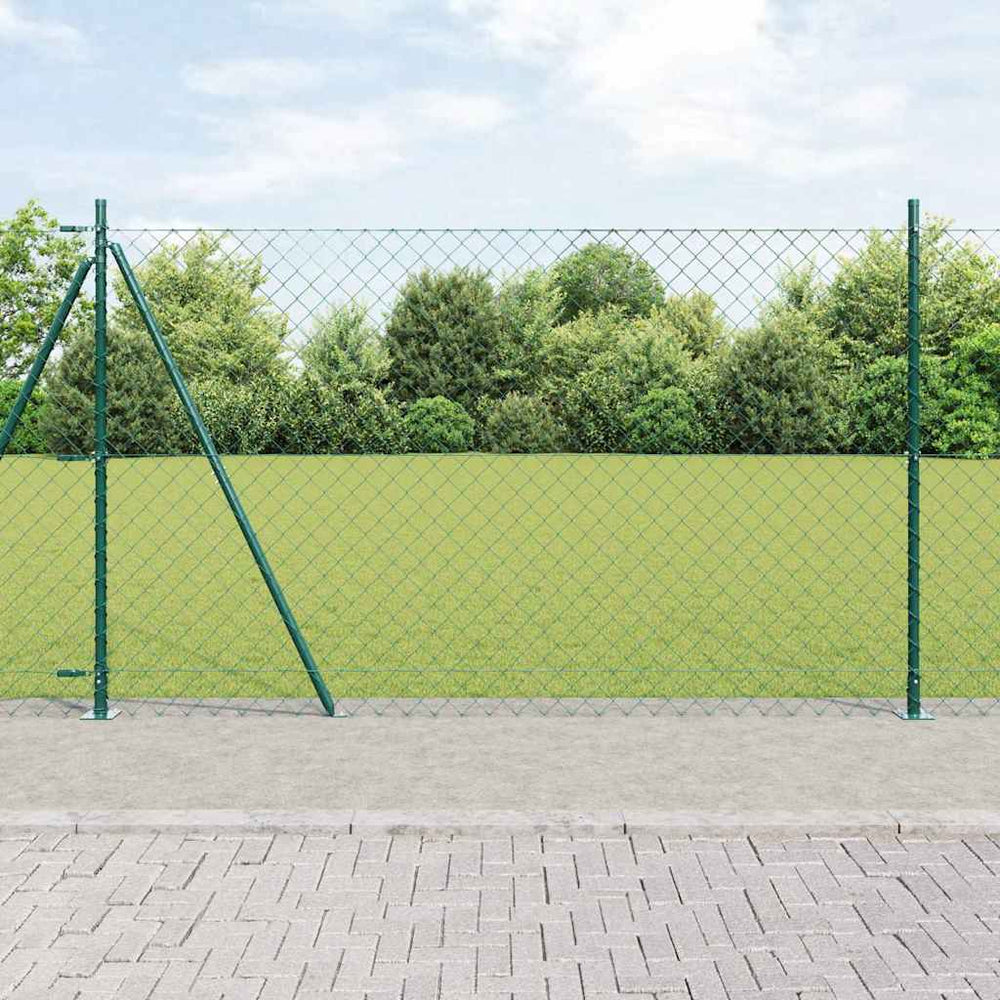 Grandinės ryšio tvora su stulpais Žalia 1.6 x 10 m Plienas