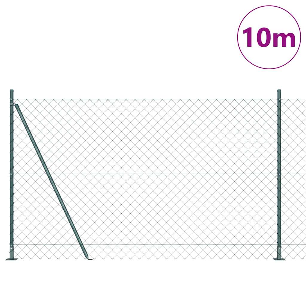 Grandinės ryšio tvora su stulpais Žalia 1.6 x 10 m Plienas