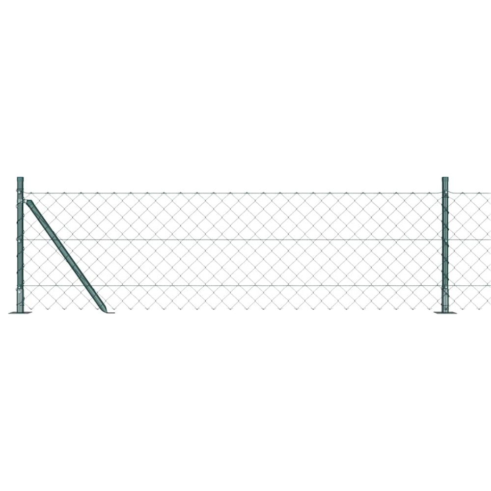 Chain link fence with posts Green 0.4 x 25 m Steel