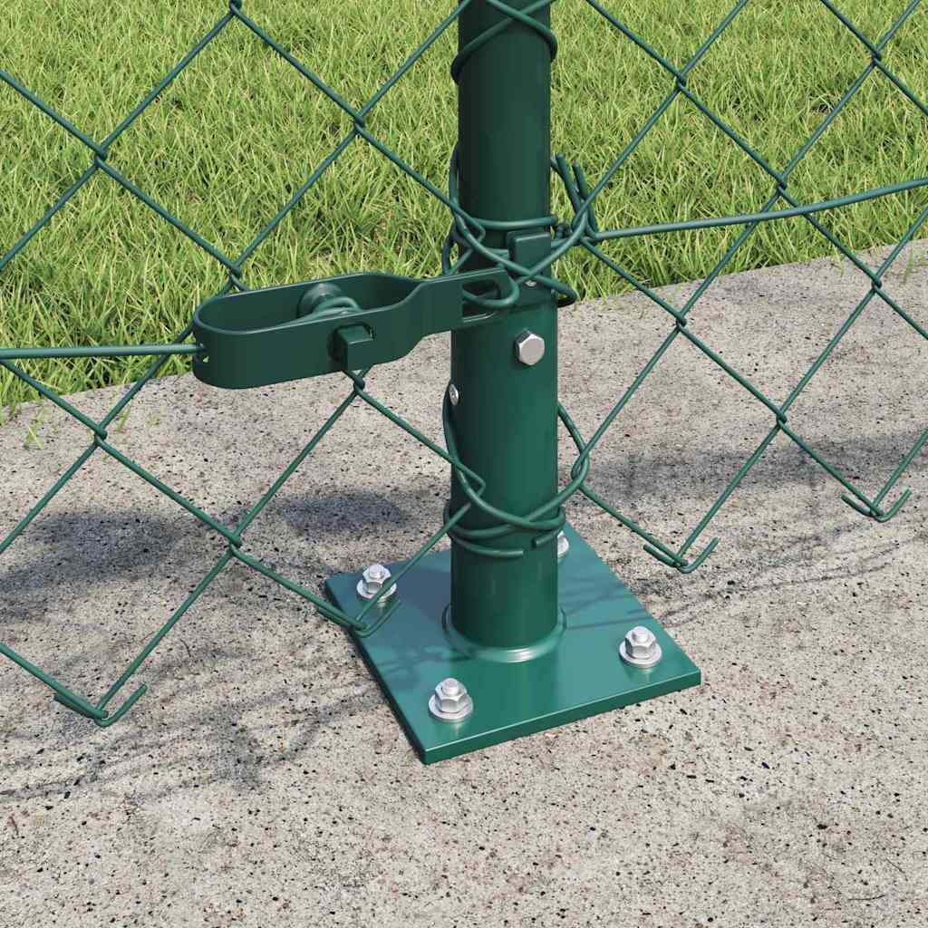 Ķēdes posma žogs ar stabiem Zaļš 0,6 x 25 m Tērauds