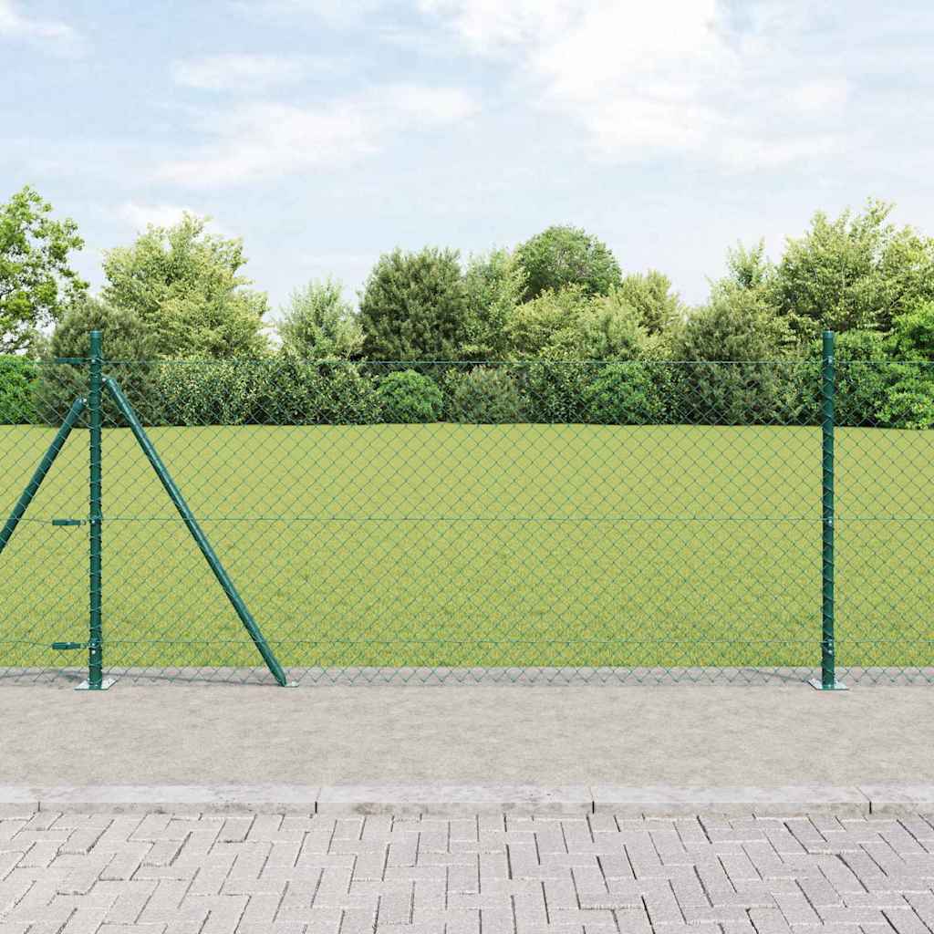 Grandinės ryšio tvora su stulpais Žalia 0.8 x 25 m Plienas