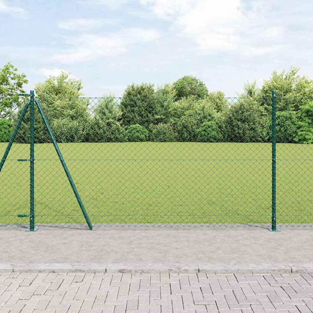 Grandinės ryšio tvora su stulpais Žalia 1.2 x 25 m Plienas