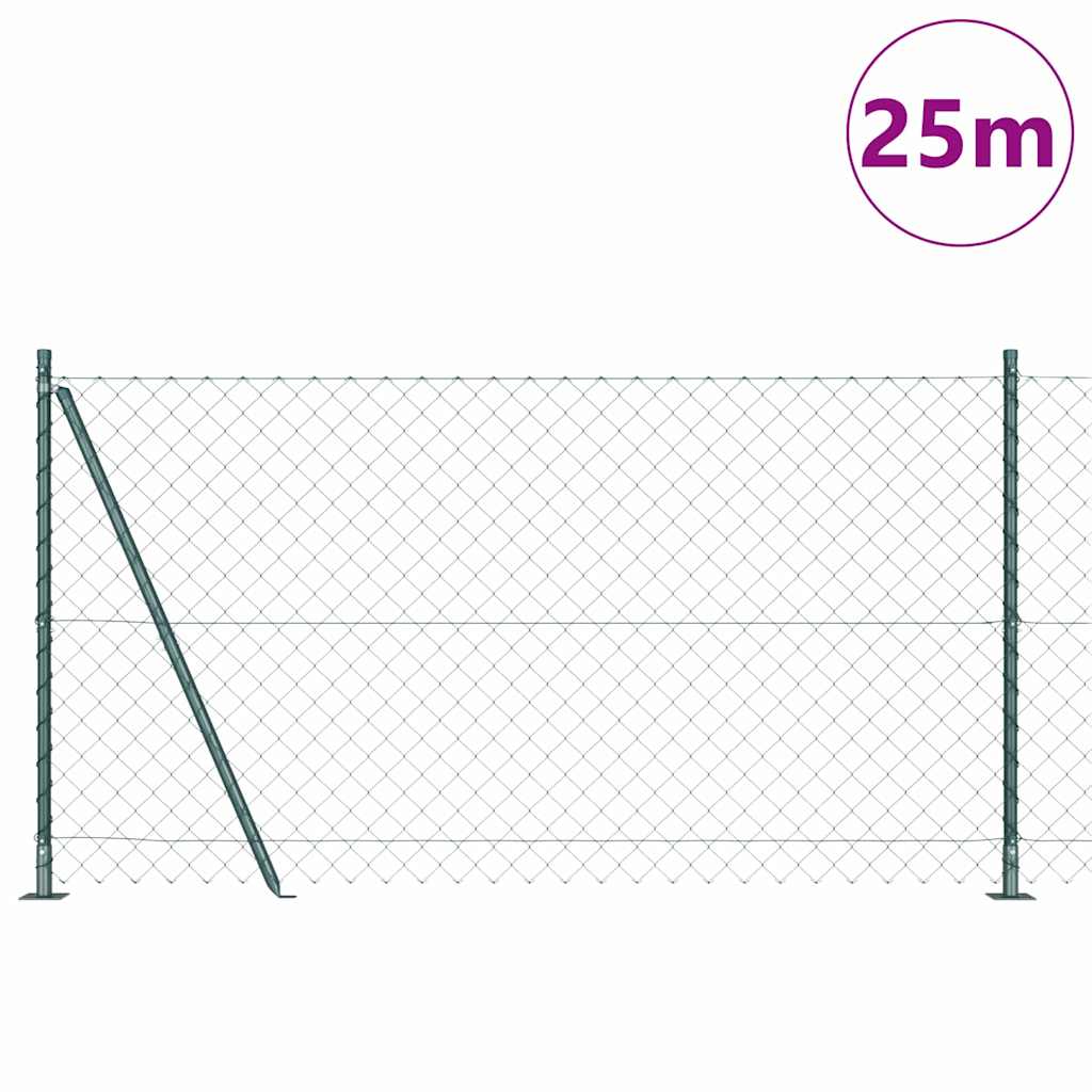 Grandinės ryšio tvora su stulpais Žalia 1.2 x 25 m Plienas
