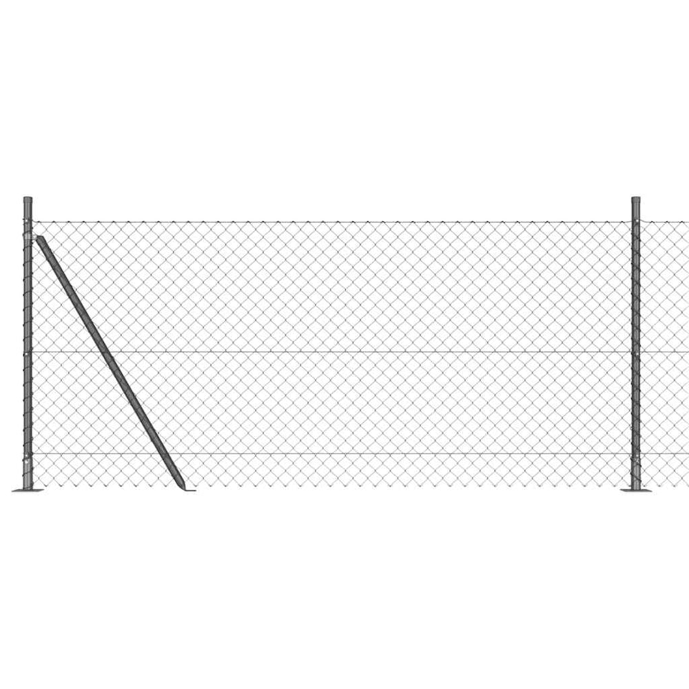 Grandinės ryšio tvora su stulpais Pilka 0.8 x 10 m Plienas
