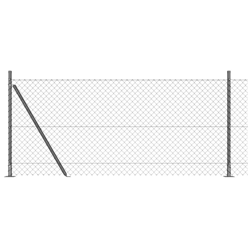 Grandinės ryšio tvora su stulpais Pilka 0.8 x 10 m Plienas