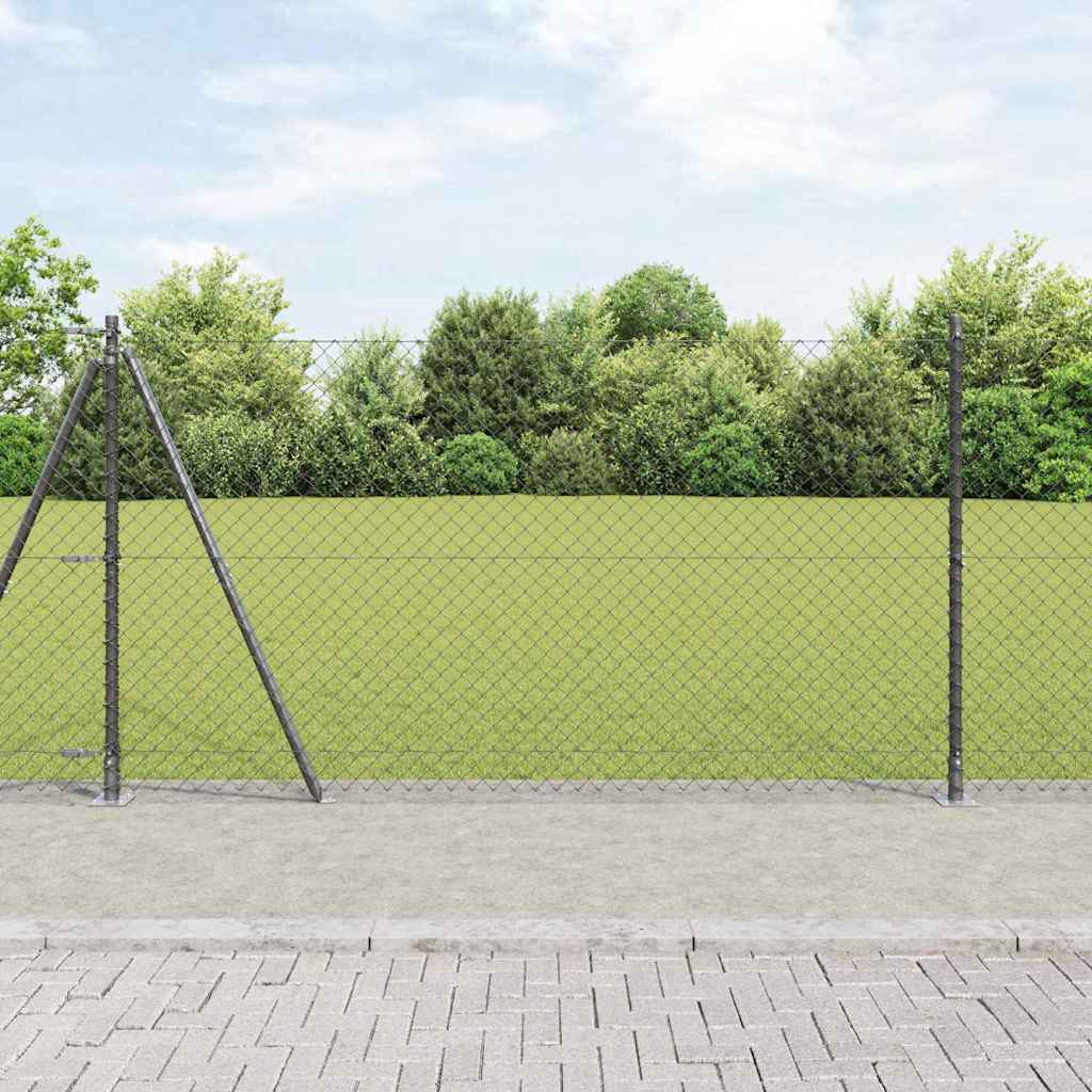 Grandinės ryšio tvora su stulpais Pilka 1.2 x 10 m Plienas