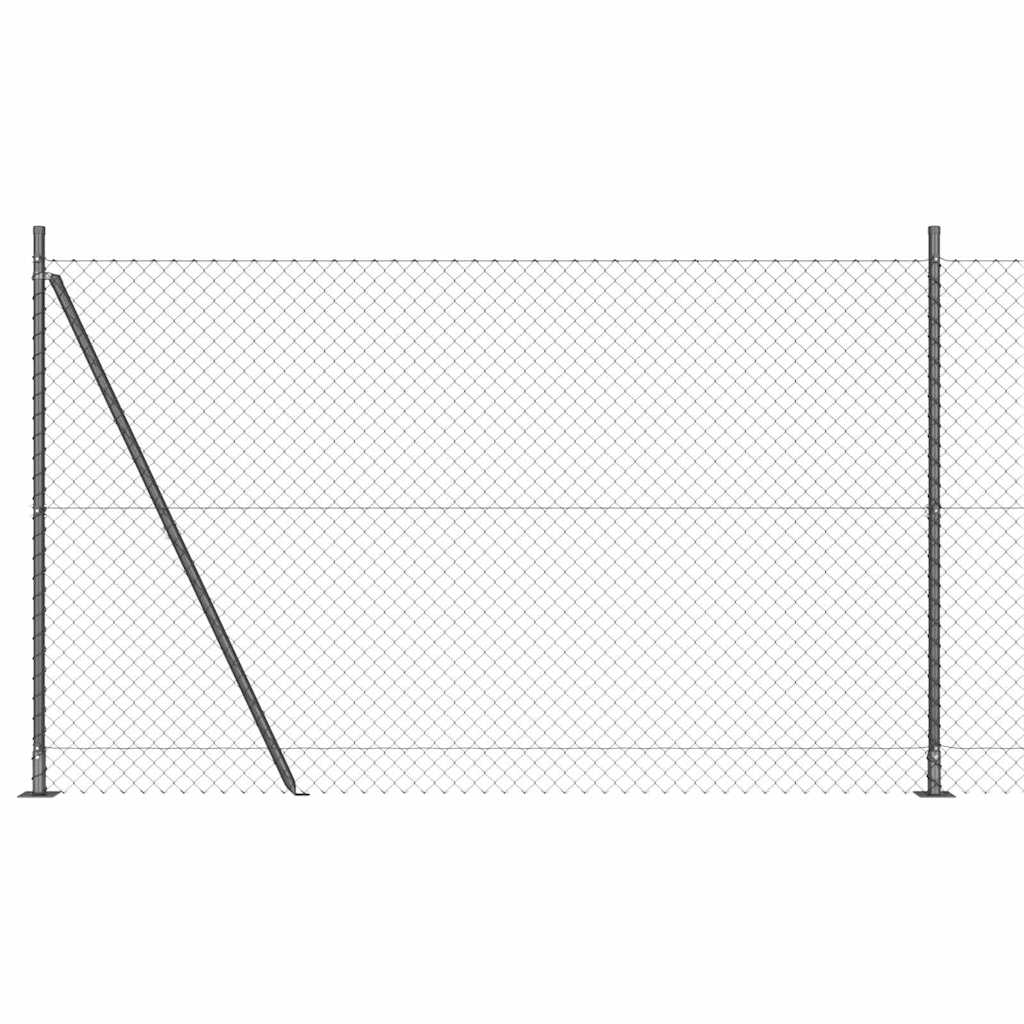 Grandinės ryšio tvora su stulpais Pilka 1.5 x 10 m Plienas