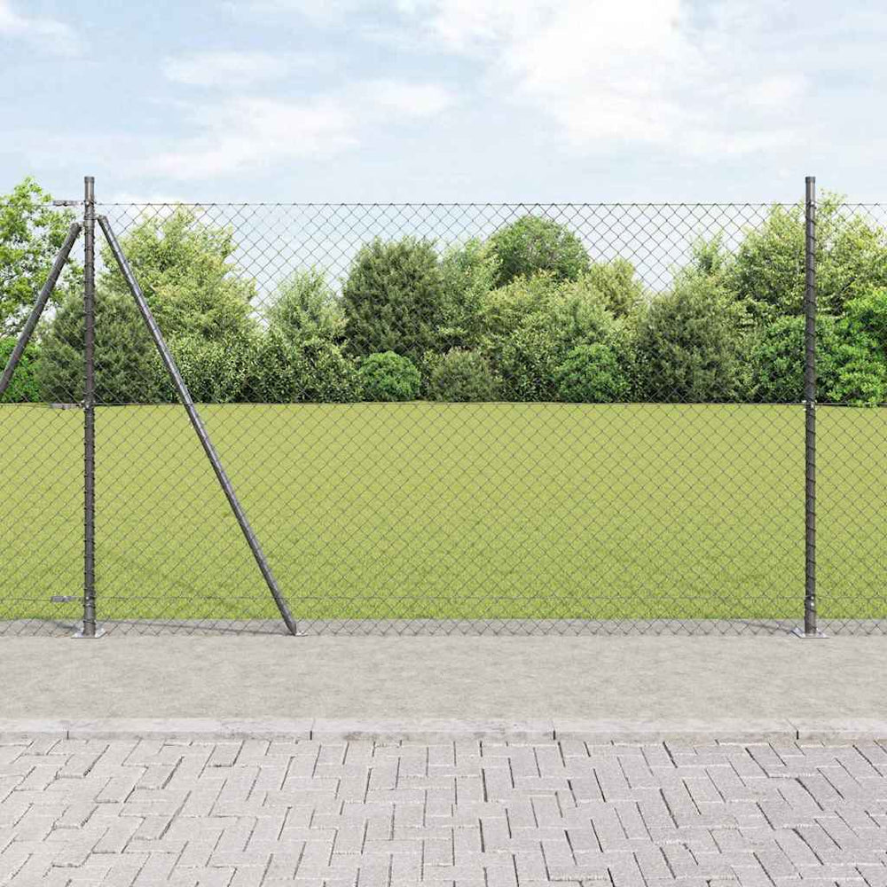 Grandinės ryšio tvora su stulpais Pilka 1.6 x 10 m Plienas