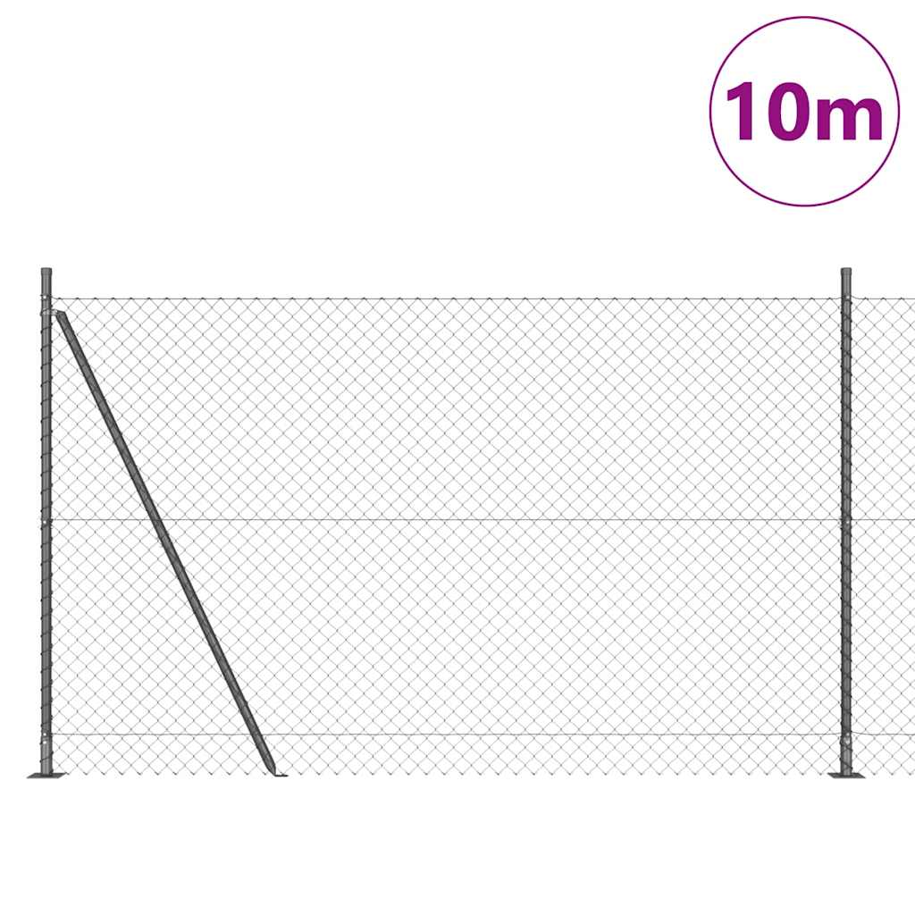 Grandinės ryšio tvora su stulpais Pilka 1.6 x 10 m Plienas