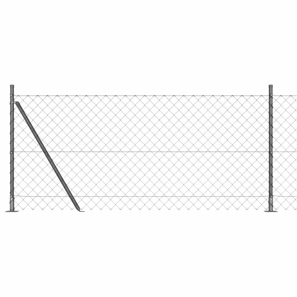 Grandinės ryšio tvora su stulpais Pilka 0.8 x 10 m Plienas