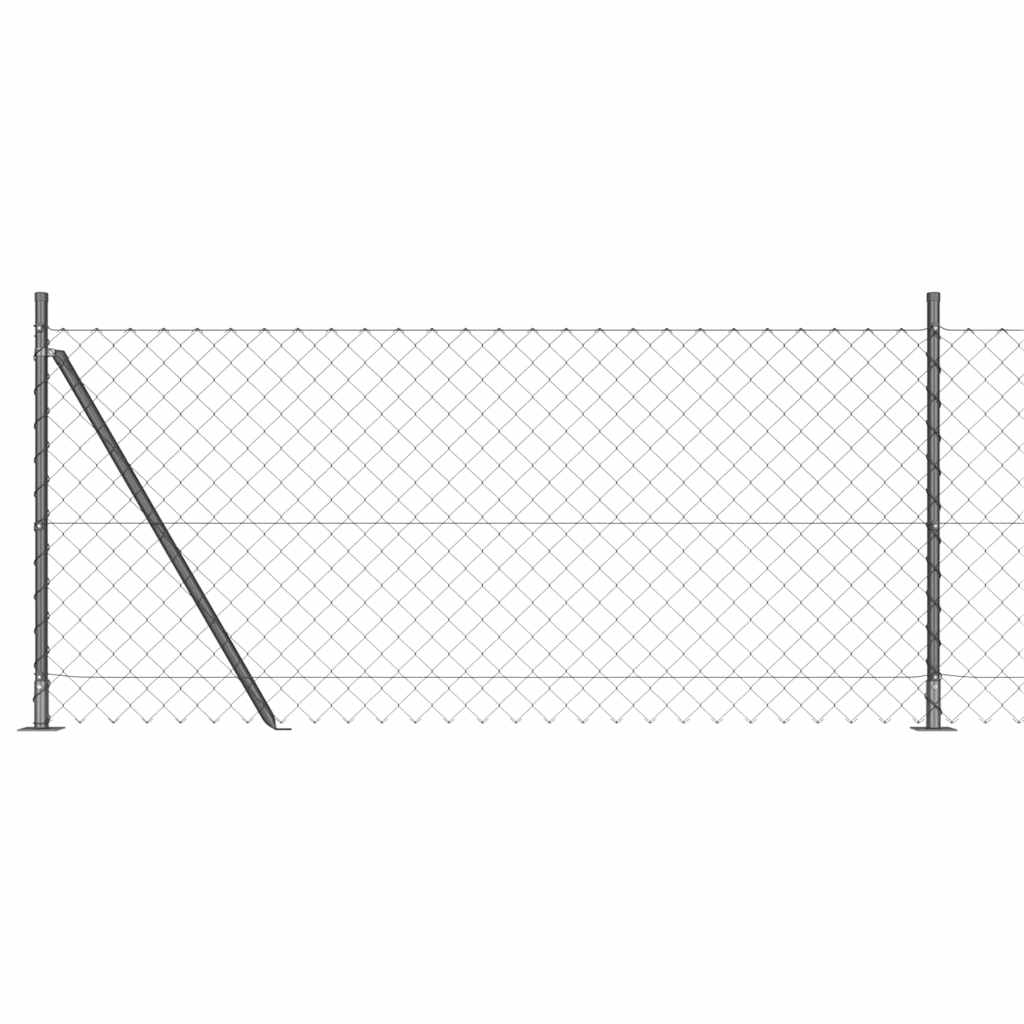 Grandinės ryšio tvora su stulpais Pilka 0.8 x 10 m Plienas