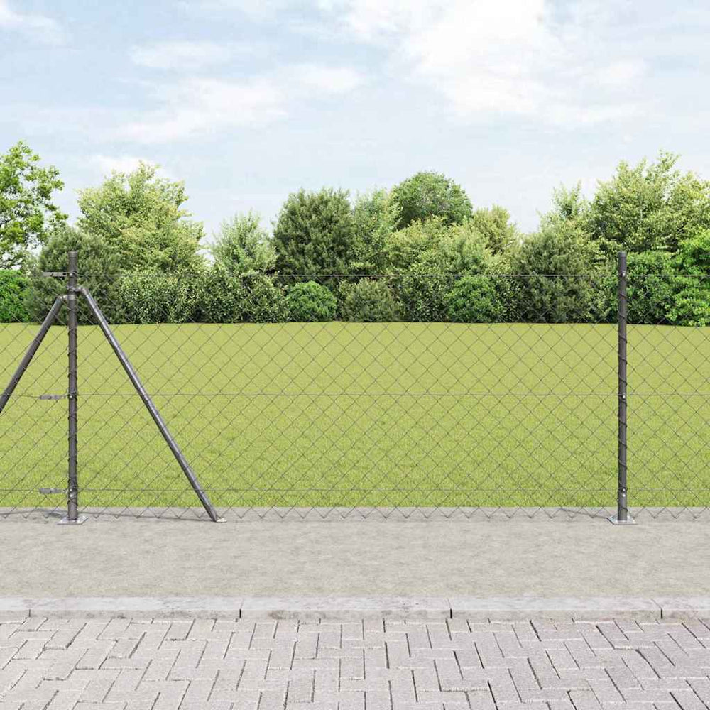 Grandinės ryšio tvora su stulpais Pilka 1 x 10 m Plienas