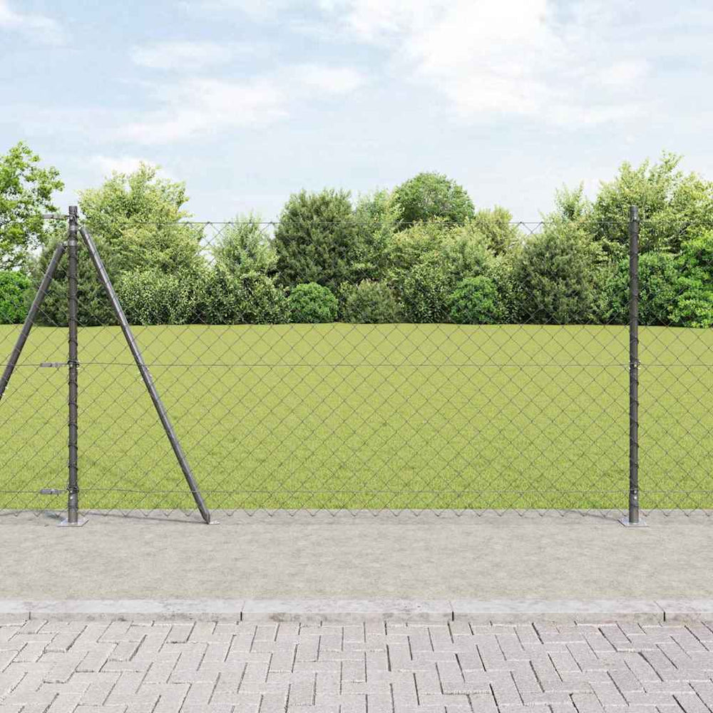 Grandinės ryšio tvora su stulpais Pilka 1.2 x 10 m Plienas