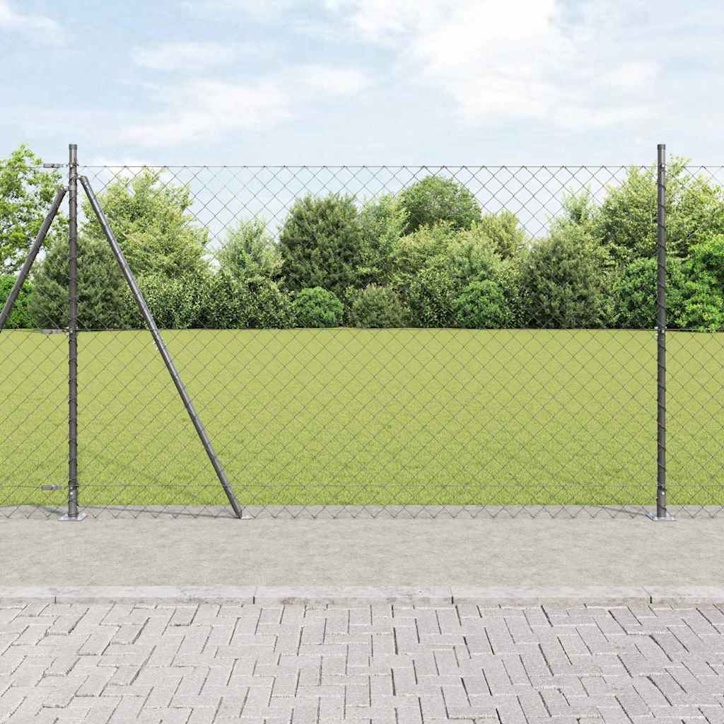 Grandinės ryšio tvora su stulpais Pilka 1.4 x 10 m Plienas