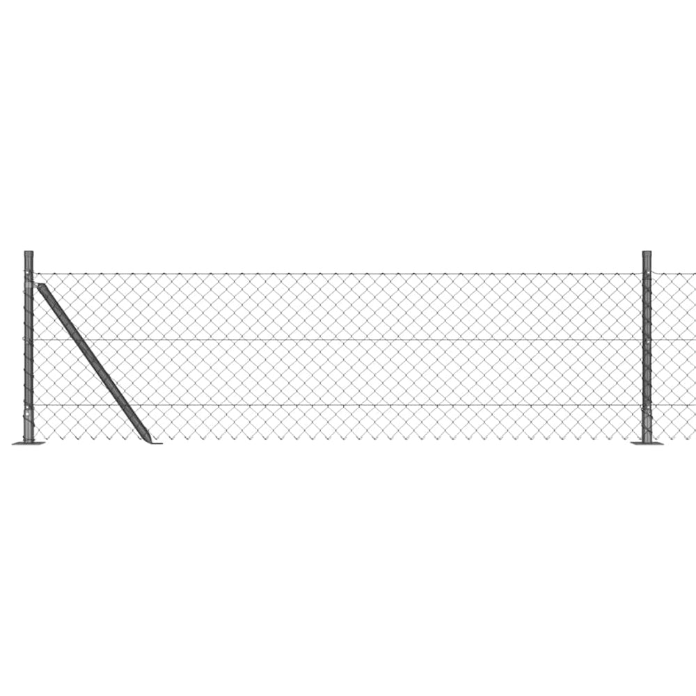 Grandinės ryšio tvora su stulpais Pilka 0.4 x 25 m Plienas