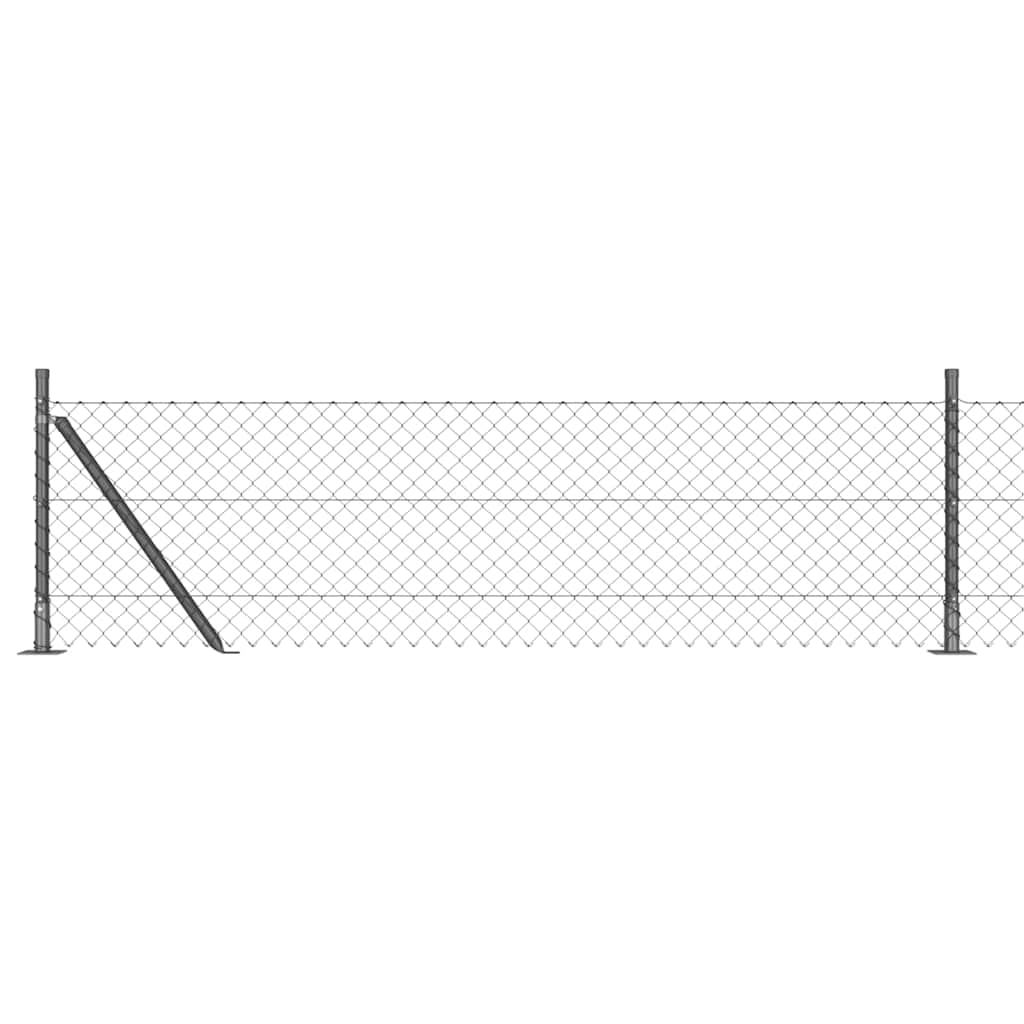 Grandinės ryšio tvora su stulpais Pilka 0.4 x 25 m Plienas