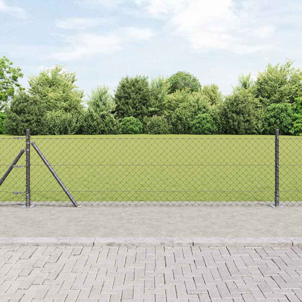Grandinės ryšio tvora su stulpais Pilka 0.4 x 25 m Plienas