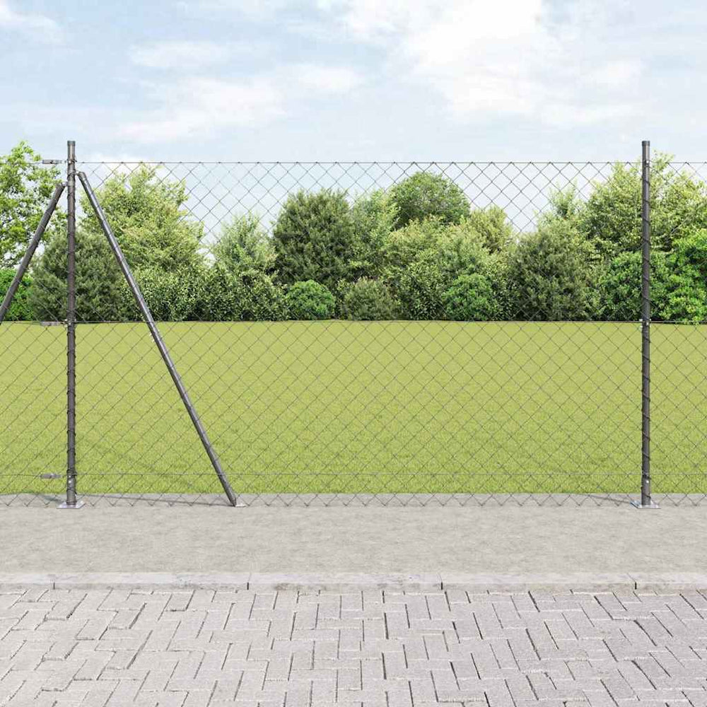 Grandinės ryšio tvora su stulpais Pilka 1.6 x 25 m Plienas